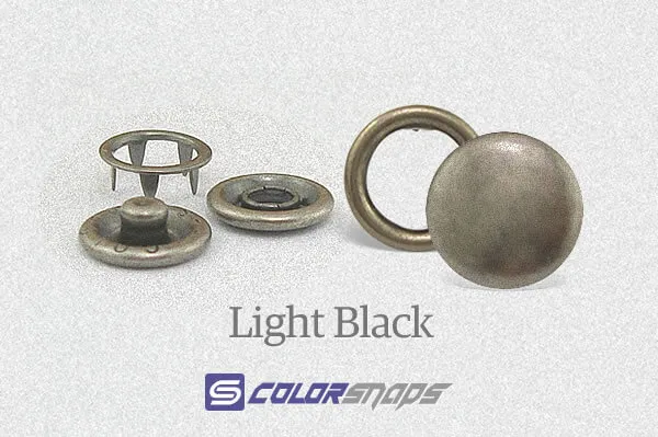 Light Black No Sew Snaps